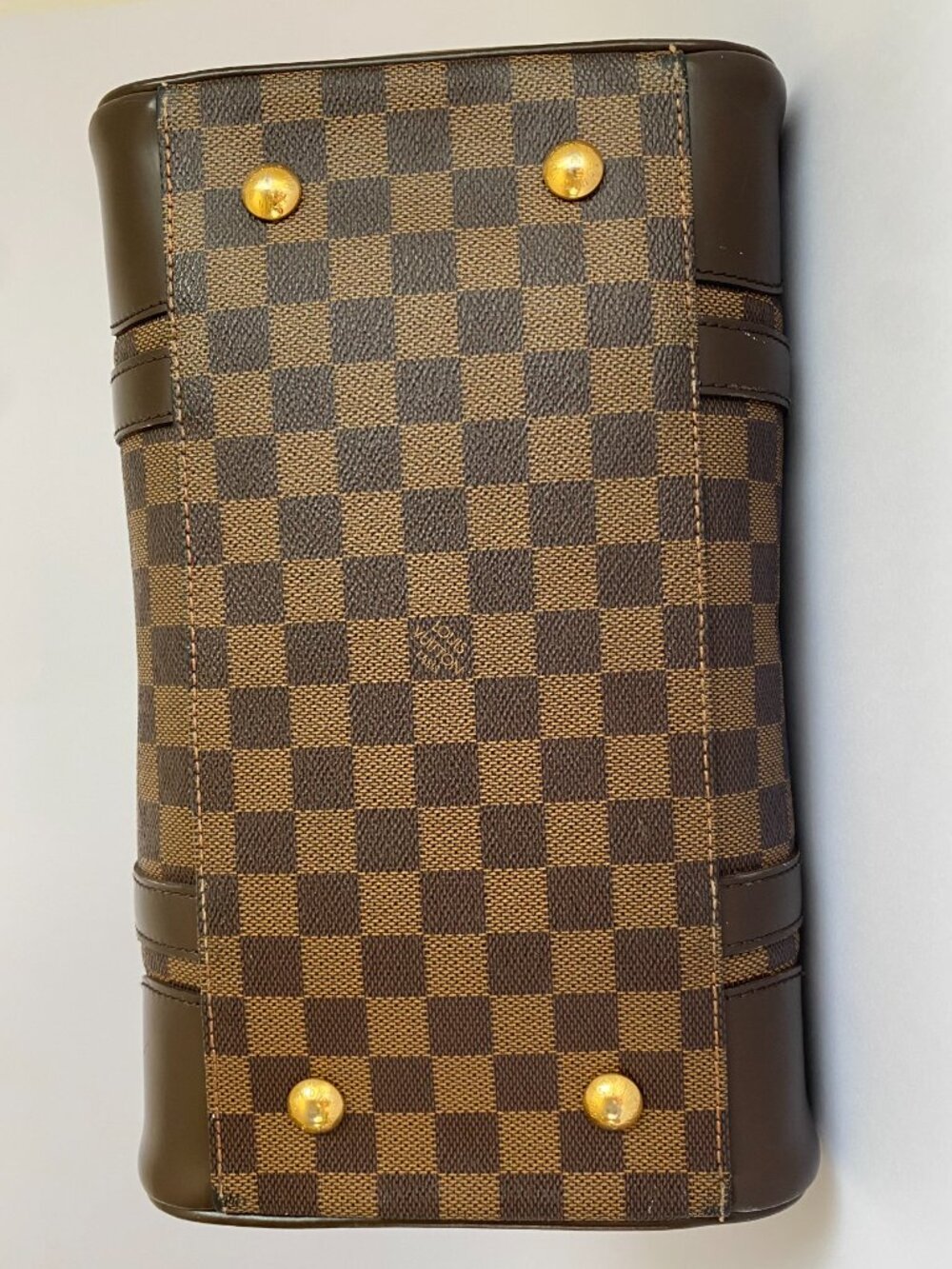 Louis Vuitton Berkeley Damier Ebene Satchel Bag Brown Top Handle - Picture 6 of 16